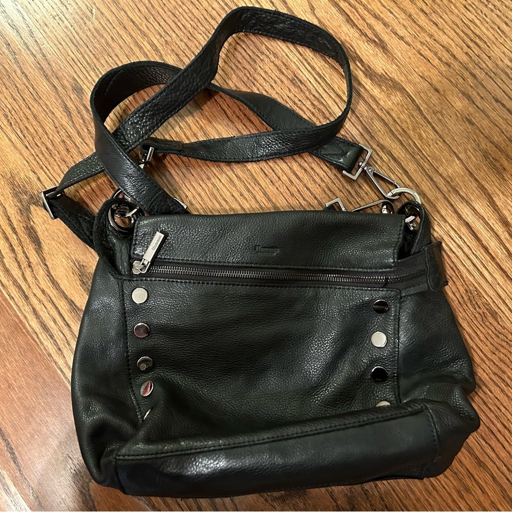 Black leather Hammitt Los Angeles crossbody purse